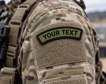 Camo Custom Name Tape Text Brand Morale Tactics Military Embroidery Patch, Tactical Moral Name Patch for Camouflage Uniform