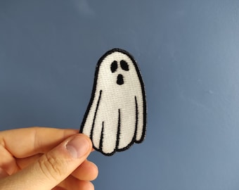 Mini Ghost Patch, Glow in the dark Halloween funny Iron On patch