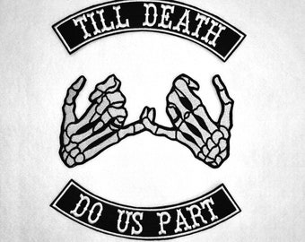 Pinky Promise geborduurde patches, Till death Patch voor bruidsspijkerjasje, Paar patches, Love patch, Iron-on