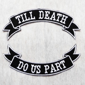 Till Death embroidered patches, Patch for bridal denim jacket, Couple patches, Love patch, Iron-on