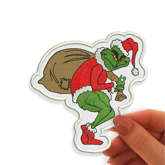 Grinch Iron on Patch Grinch Embroidered Patch Christmas Etsy Canada