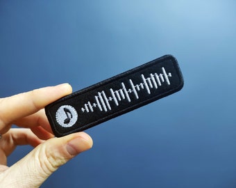 Aangepaste nummercodepatch, muziekpatch direct scannen, opstrijken of naaien, rugzakpatch