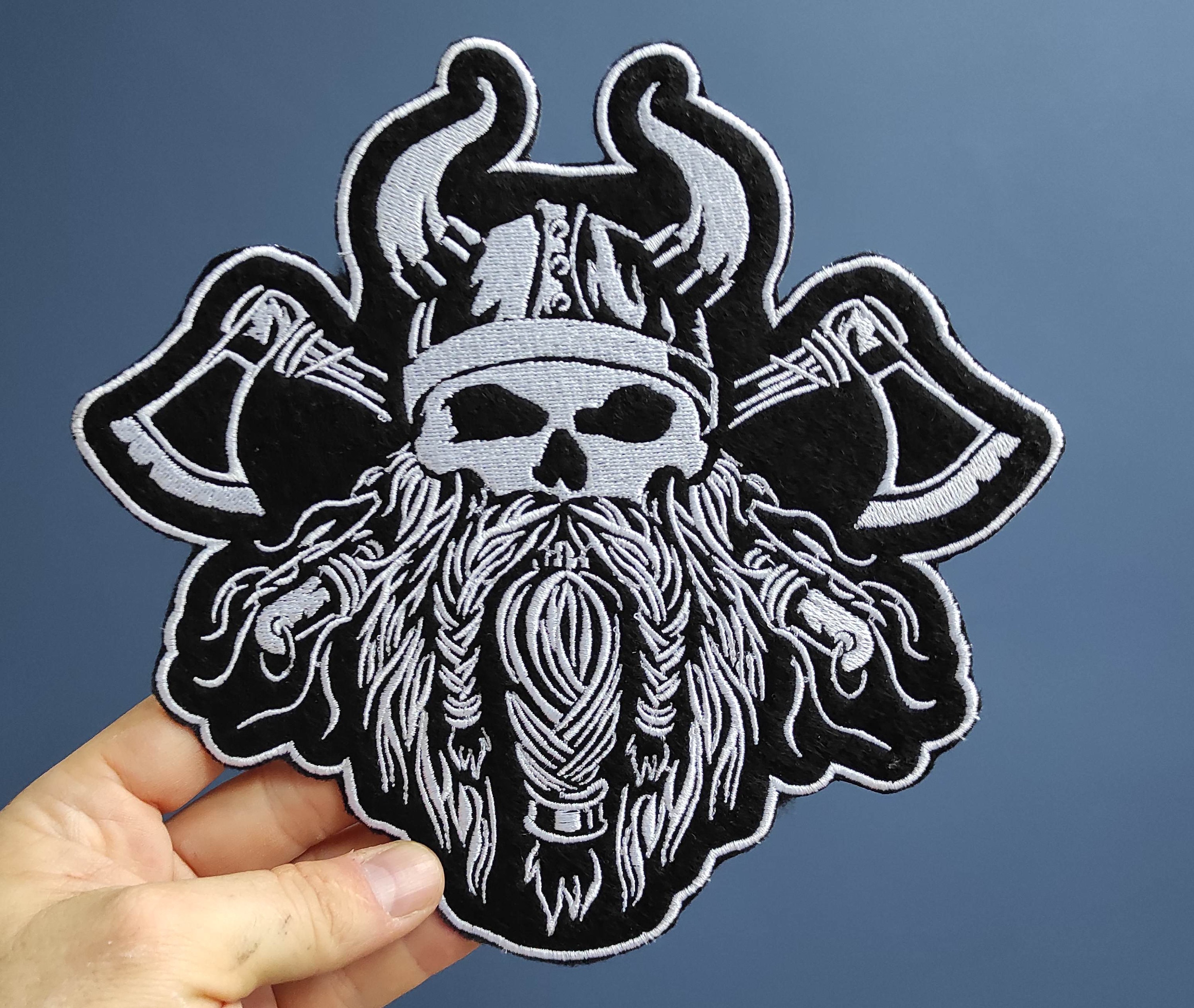 Viking Odin White Large Back Patch for Custom Biker Vest, Harley ...