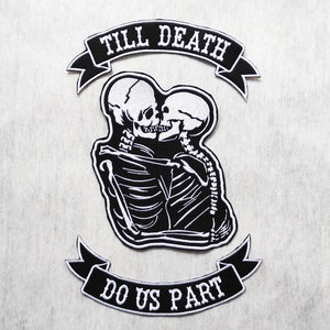 Till Death Do Us Part embroidered patches, Patch for bridal denim jacket, Couple patches, Love patch, Iron-on