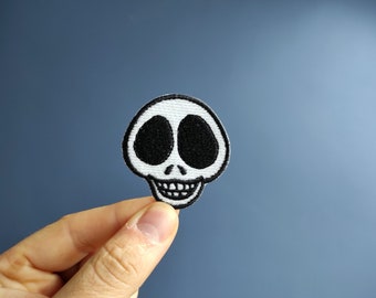 Parche de calavera kawaii, parche termoadhesivo divertido de Halloween que brilla en la oscuridad