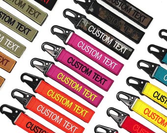 Heavy Duty Metal Sling Clip Gear Tag Embroidered