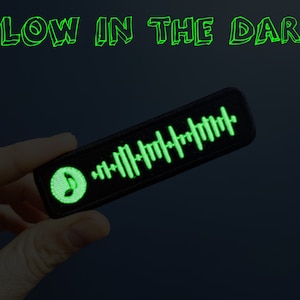 Custom Song Code Patch Glow in the Dark, Instant Scan Music Patch, Iron on or Sew, Backpack Patch