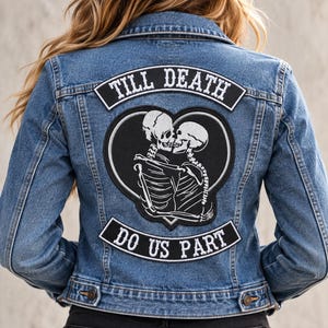 Till Death Do Us Part Embroidered Patch, Bridal Denim Jacket Iron-On