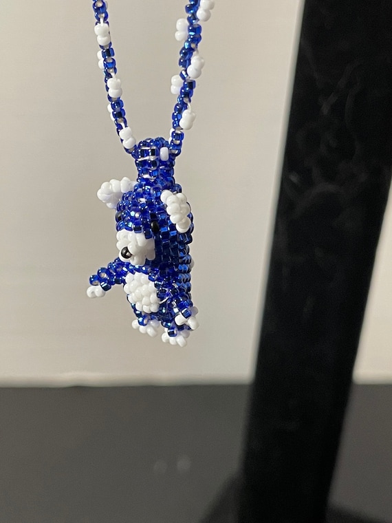 Hand crafted beaded teddy bear Jacob style necklace!