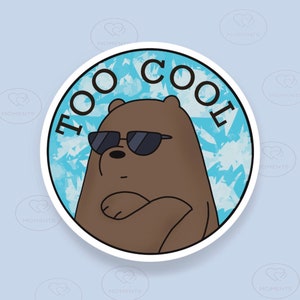 Stickers Grizzly Too Cool - Stickers vinyles brillants haut de gamme / Stickers oursons nus