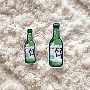 Soju Iron On Patch - Handmade Embroidered Permanent Stitch Patch for tees, bags, jackets apparel