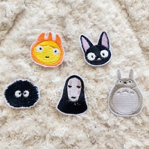 Ghibli Iron On Patch - Handmade Embroidered Permanent Stitch Patch for tees, bags, jackets apparel