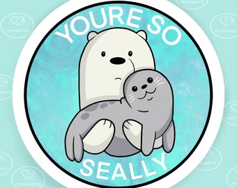 Seally Ice Bear Stickers - Premium Glossy Vinyl Stickers / We Bare Bears Stickers