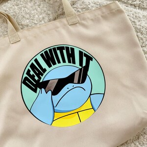 DEAL WITH IT Squirtle Einkaufstasche | Große Einkaufstasche | Eisbär Tragetasche