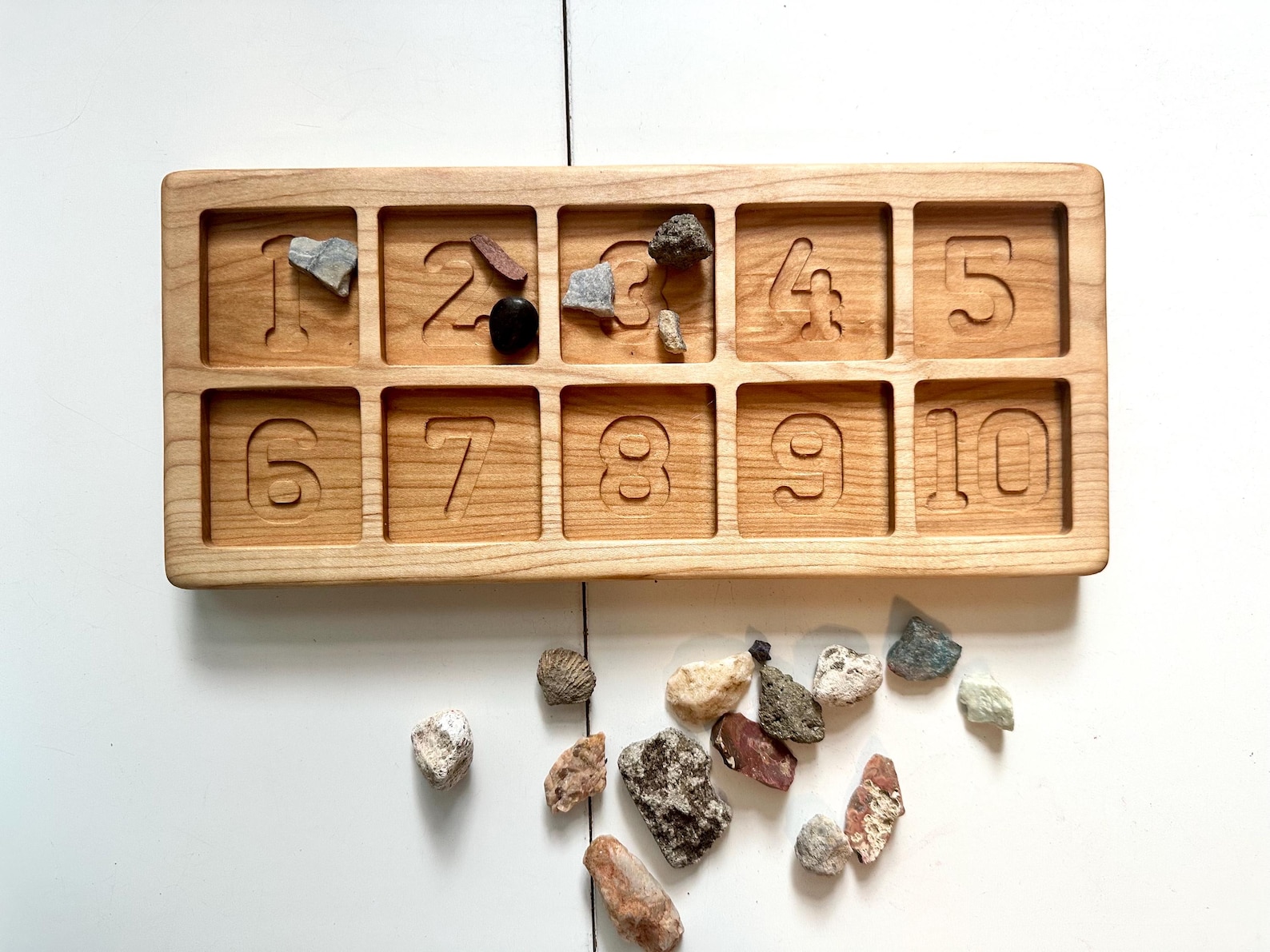 Pre K Array Numbers Sorting Activity Tray 1-10 Maple Wood Educational Homeschool ...