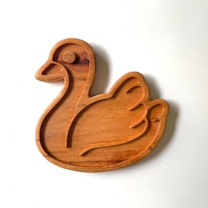 SWAN Tinker TRAY Cherry Wood bird birds sensory kit sorting homeschool woodland fall winter lesson play board pretend play Montessori