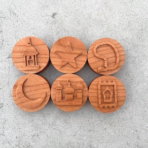 RAMADAN inspired playdough Stamp Set play dough blocks play doh playdoh holiday homeschool lesson learning Montessori wood wooden