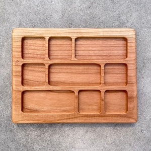 Oddities cherry wood Tinker tray sorting board play dough sensory homeschool spring lesson play pretend play Montessori