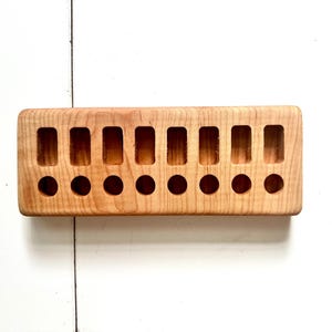 Waldorf wooden Stockmar cherry wood crayon holder minimalist crayons sticks blocks prek preschool kindergarten homeschool supplies room gift
