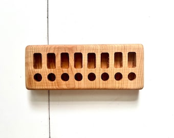 Porte-crayons en bois de cerisier Stockmar en bois Waldorf, crayons de couleur minimalistes, blocs de blocs préscolaire préscolaire maternelle fournitures d'école à la maison cadeau de chambre