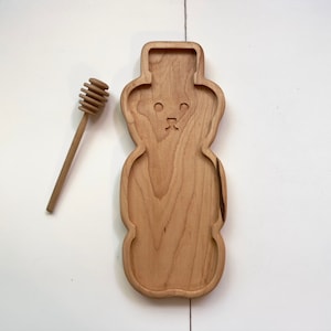 Honey bear jar Maple Wood Tinker sensory sorting TRAY resource learning toddler homeschool lesson play board plate insect bees bee summer