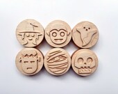 GHOUL FRIENDS Halloween maple wood play dough Stampers playdough kids toddlers toy kit stampers homeschool Montessori monsters ghost witch