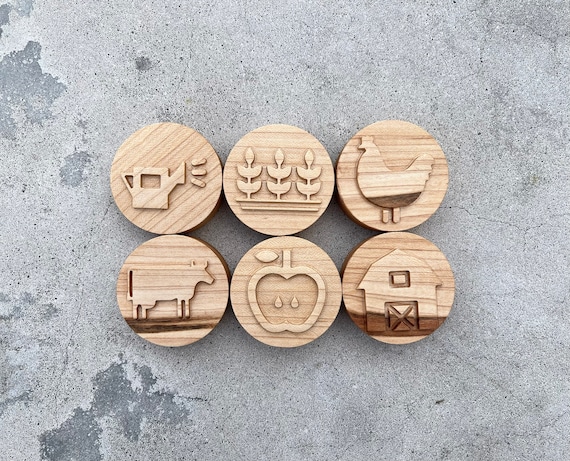 Wooden English Alphabet Play Dough Stamp Set for Homeschool Lessons.  Montessori Classroom Learning Material. Christmas Gift for Toddlers. 