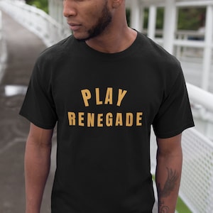 Play Renegade - Unisex Kurzarm-T-Shirt, PGH, Steel City, Pittsburgher, Schwarz und Gold, Steelers