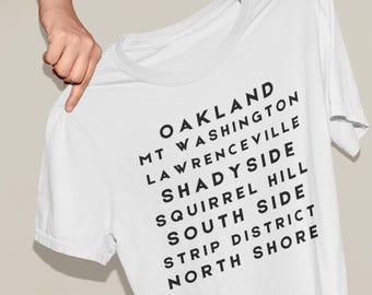 Pittsburgh Places T-Shirt, PGH, Pittsburgher, Steel City - Unisex Short Sleeve