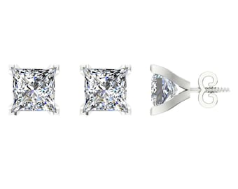 Prinsses Geschliffener Diamant Ohrring CZ Dimond Ring Für Sie 925 Sterling Silber Jahrestag Geschenk für Sie Braut