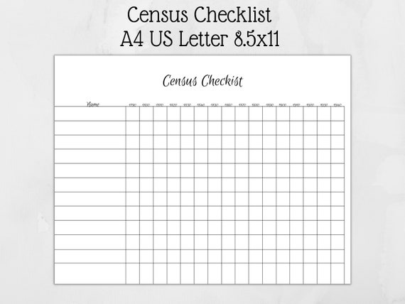 Genealogy Census Checklist Printable Stationery Keep Your - Etsy
