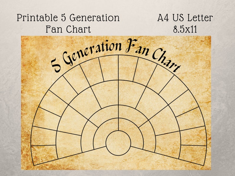 Generation Fan Chart Printable Stationery Vintage Paper - Etsy