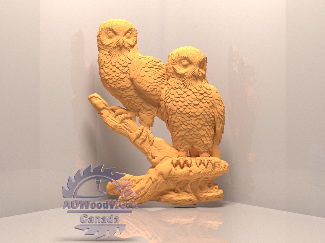 Owl Family, 3D, STL Model,love,cnc Router Engraver,artcam,cnc Files,art ...