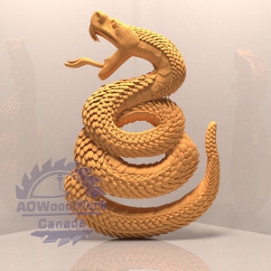 Snake, 3D Illusion, Engrave,Digital Design File, CNC, WildlifeAnimals,Hunting,Artcam,CNC files,Art,Wood,Wall Decor,Cut3d