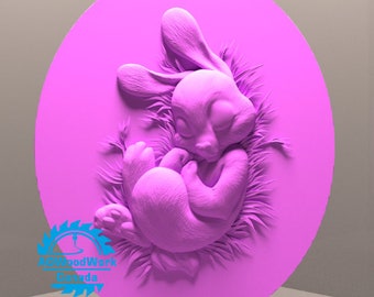 Sweet bunny ,Gift,3D STL Model,CNC Router Engraver,Artcam,CNC files,Art,Wood,Wall Decor,Cut3d