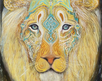 GICLEE PRINT Psychedelischer Löwe