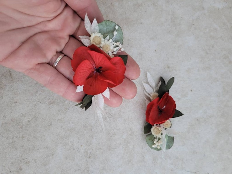 Barrette cheveux, pince à cheveux en fleurs séchées, couleur au choix. Pour cérémonie ou juste pour le plaisir image 8