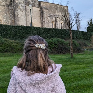 Barrette cheveux, pince à cheveux en fleurs séchées, couleur au choix. Pour cérémonie ou juste pour le plaisir image 10