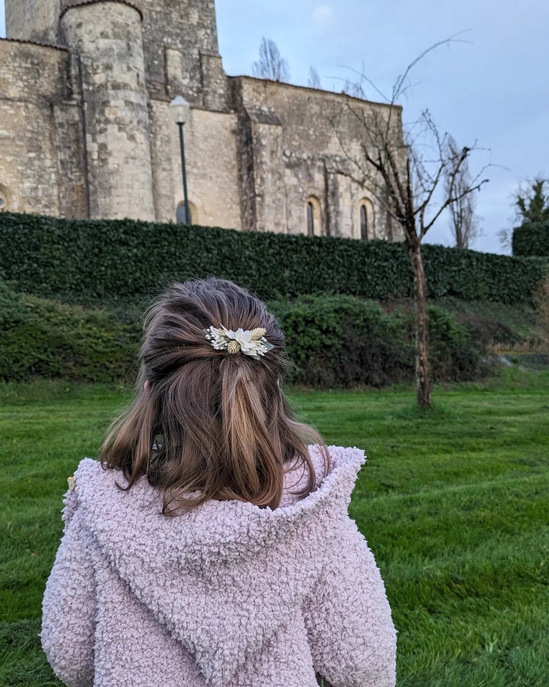 Barrette cheveux, pince à cheveux en fleurs séchées, couleur au choix. Pour cérémonie ou juste pour le plaisir image 10