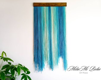 Dekoracja ścienna z włókna, Dekoracja ścienna z wełny, Dekoracja ścienna z tkaniny, Dekoracja ścienna z makramy, Dekoracja ścienna w stylu boho, Minimalistyczna sztuka ścienna, Abstrakcyjna sztuka ścienna