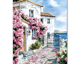 Strandbloemen verf op nummer kit voor volwassenen, kustlandschap DIY schilderij, oceaan zonsondergang bloemsierkunst, ontspannende knutselset, verf voor beginners b