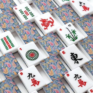 American Mahjong Tile Set with Blue Paisley Design Backs, Custom Mahjong Set, Elegant Mahjong Gift for Women, Unique Game Night Accessories image 5