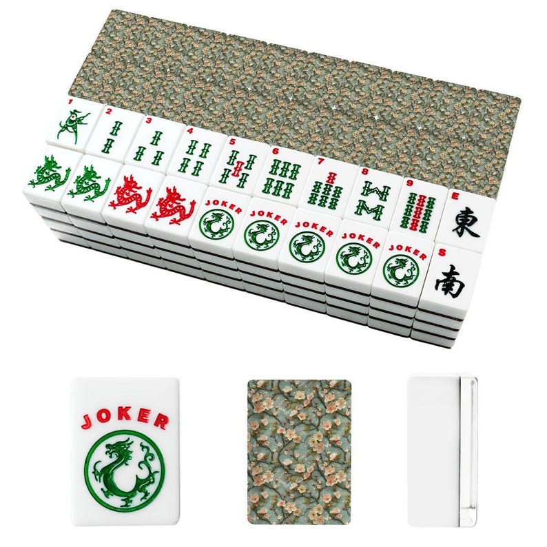 Cherry Blossom American Mahjong Tile Set, Floral Mahjong Set, Unique Mahjong Gift for Women, Custom Game Night Tiles image 10