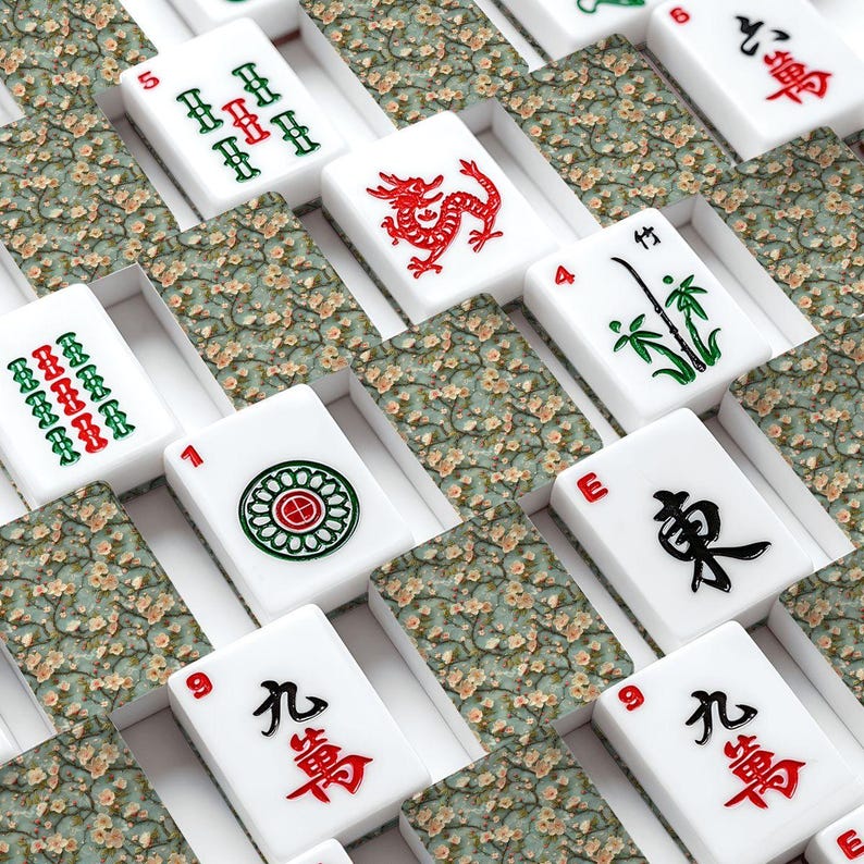 Cherry Blossom American Mahjong Tile Set, Floral Mahjong Set, Unique Mahjong Gift for Women, Custom Game Night Tiles image 7
