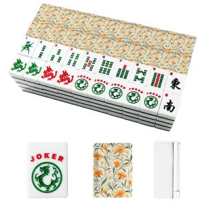American Mahjong Tile Set with Orange Lily Floral Backs, Custom Floral Mahjong Set, Elegant Game Night Gift, Collectible Mahjong Tiles image 7
