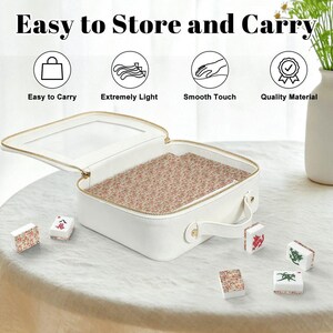 Amerikanisches Mahjong-Fliesenset mit Kirschblütendesign, luxuriöse Mahjong-Fliesen, ästhetisches Mahjong-Spielset, florales Mahjong-Geschenk, Mahjong-Liebhaber Bild 8