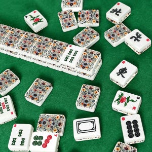 Bloemen Amerikaanse mahjong-tegelset, aangepaste bloem mahjong-tegels, elegante botanische mahjong-spelset, luxe Lunar Mystic American Mahjong-set afbeelding 10