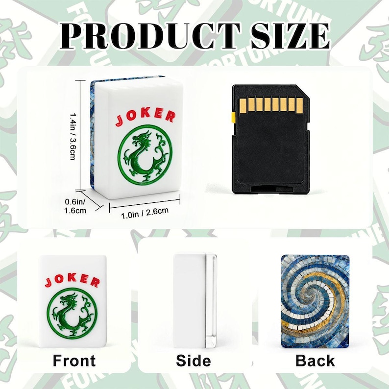 American Mahjong Set Blue Mosaic Spiral Mahjong Tiles, Elegant Game Night Gift, Unique Mahjong Design, Mahjong Lover Present image 4