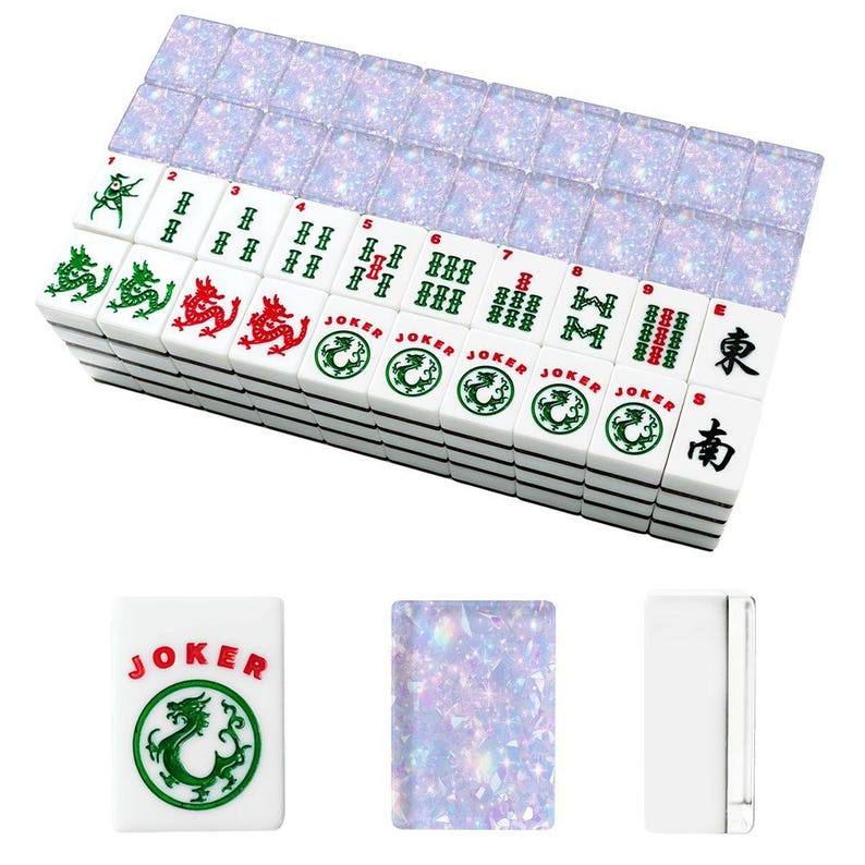 American Mahjong Tile Set, Iridescent Crystal Mahjong Tiles, Sparkle Lavender Mahjong Set, Custom Mahjong Gift, Unique Mahjong Design image 5