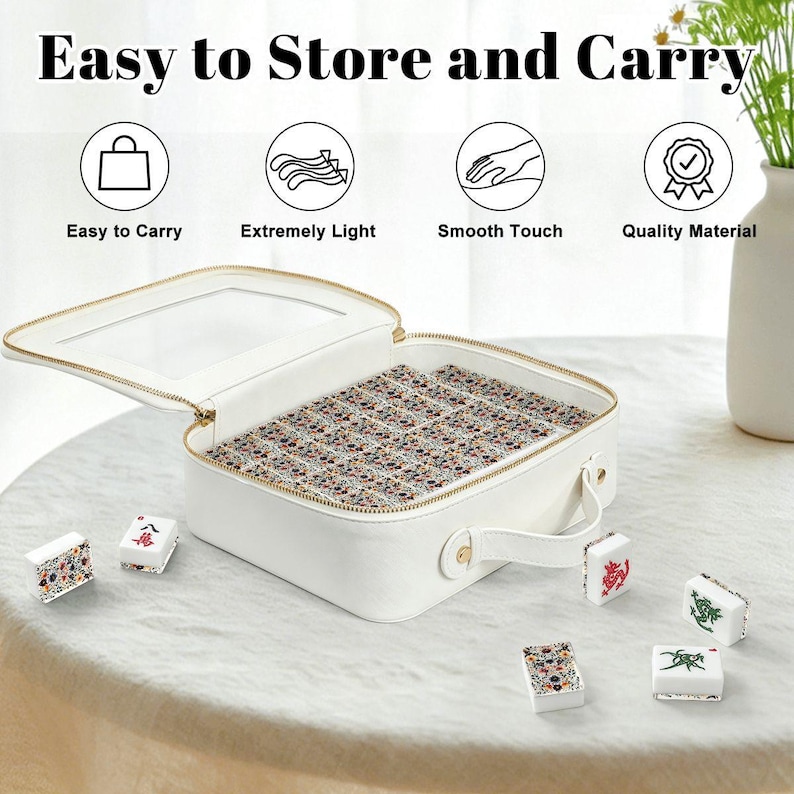 Bloemen Amerikaanse mahjong-tegelset, aangepaste bloem mahjong-tegels, elegante botanische mahjong-spelset, luxe Lunar Mystic American Mahjong-set afbeelding 9